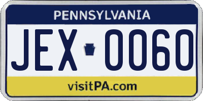 PA license plate JEX0060