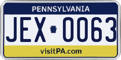 PA license plate JEX0063