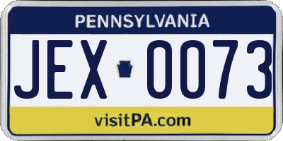 PA license plate JEX0073
