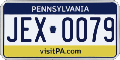 PA license plate JEX0079