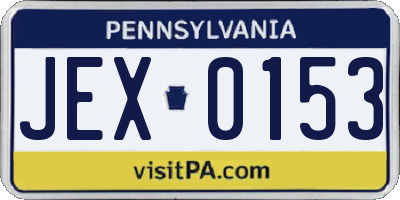 PA license plate JEX0153