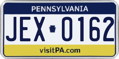 PA license plate JEX0162