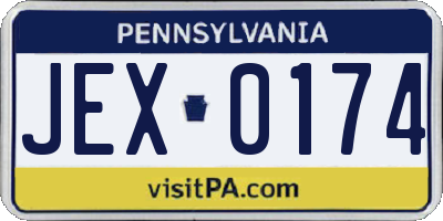 PA license plate JEX0174