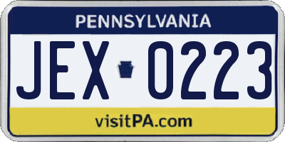 PA license plate JEX0223