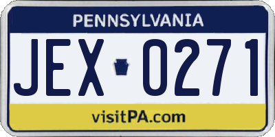 PA license plate JEX0271