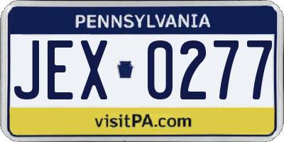 PA license plate JEX0277
