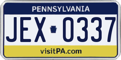 PA license plate JEX0337