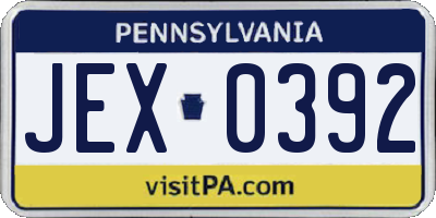 PA license plate JEX0392