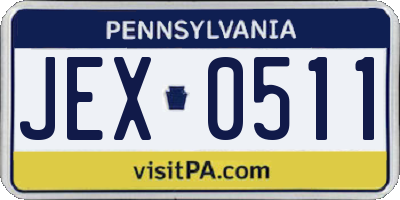 PA license plate JEX0511