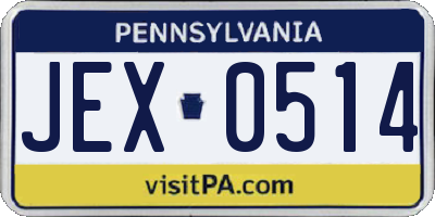 PA license plate JEX0514