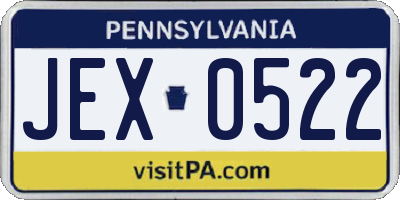 PA license plate JEX0522