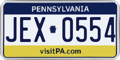 PA license plate JEX0554