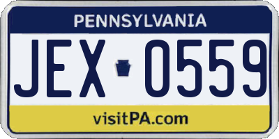 PA license plate JEX0559