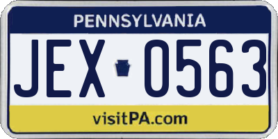 PA license plate JEX0563