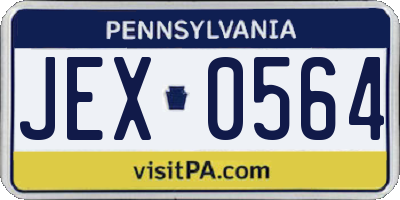 PA license plate JEX0564