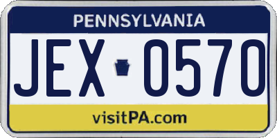 PA license plate JEX0570