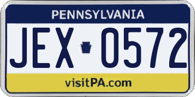 PA license plate JEX0572