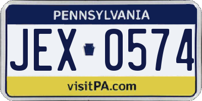 PA license plate JEX0574