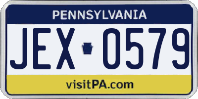 PA license plate JEX0579