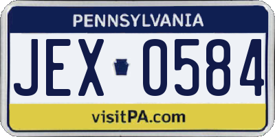 PA license plate JEX0584