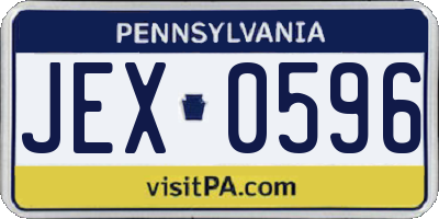 PA license plate JEX0596