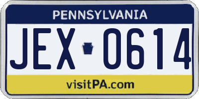 PA license plate JEX0614