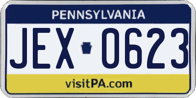 PA license plate JEX0623