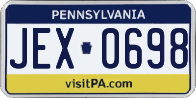 PA license plate JEX0698
