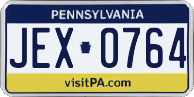 PA license plate JEX0764
