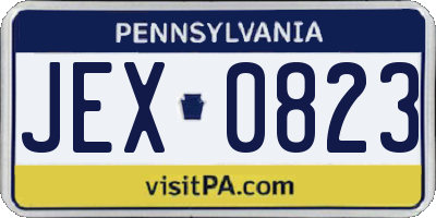 PA license plate JEX0823