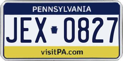 PA license plate JEX0827