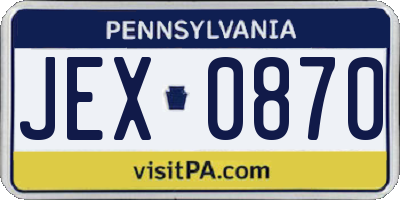 PA license plate JEX0870