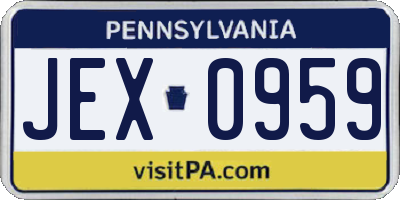 PA license plate JEX0959