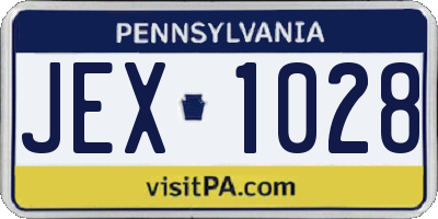 PA license plate JEX1028