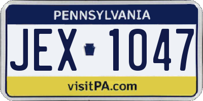 PA license plate JEX1047