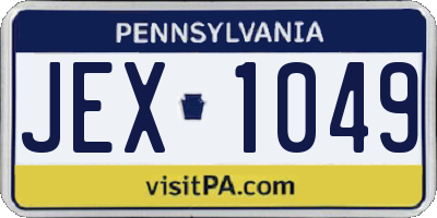 PA license plate JEX1049