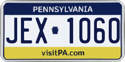 PA license plate JEX1060