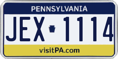 PA license plate JEX1114