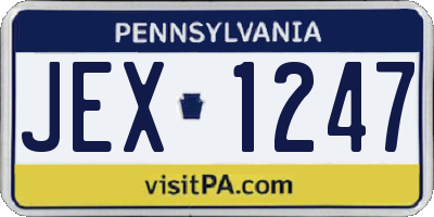 PA license plate JEX1247