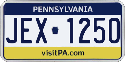 PA license plate JEX1250