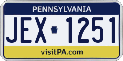 PA license plate JEX1251