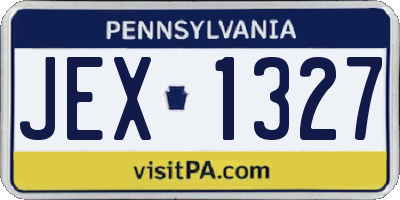 PA license plate JEX1327