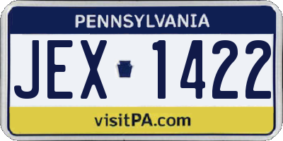 PA license plate JEX1422