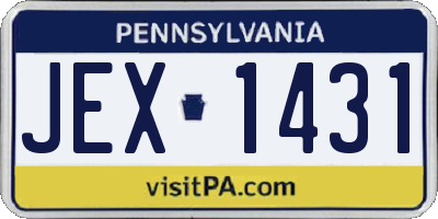 PA license plate JEX1431