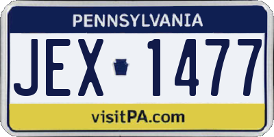 PA license plate JEX1477