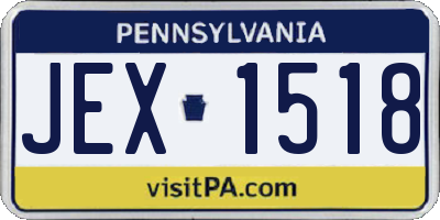 PA license plate JEX1518