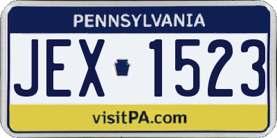 PA license plate JEX1523