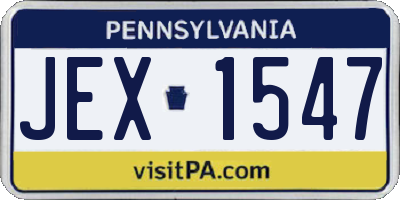 PA license plate JEX1547
