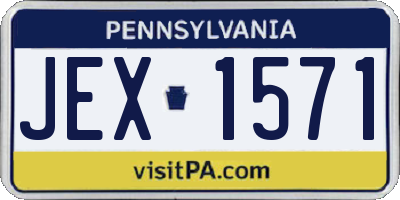 PA license plate JEX1571