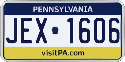 PA license plate JEX1606